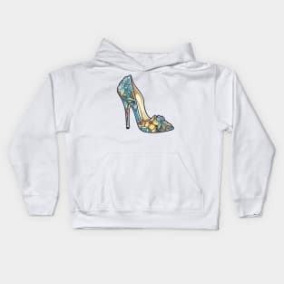 Floral High Heel shoe Kids Hoodie